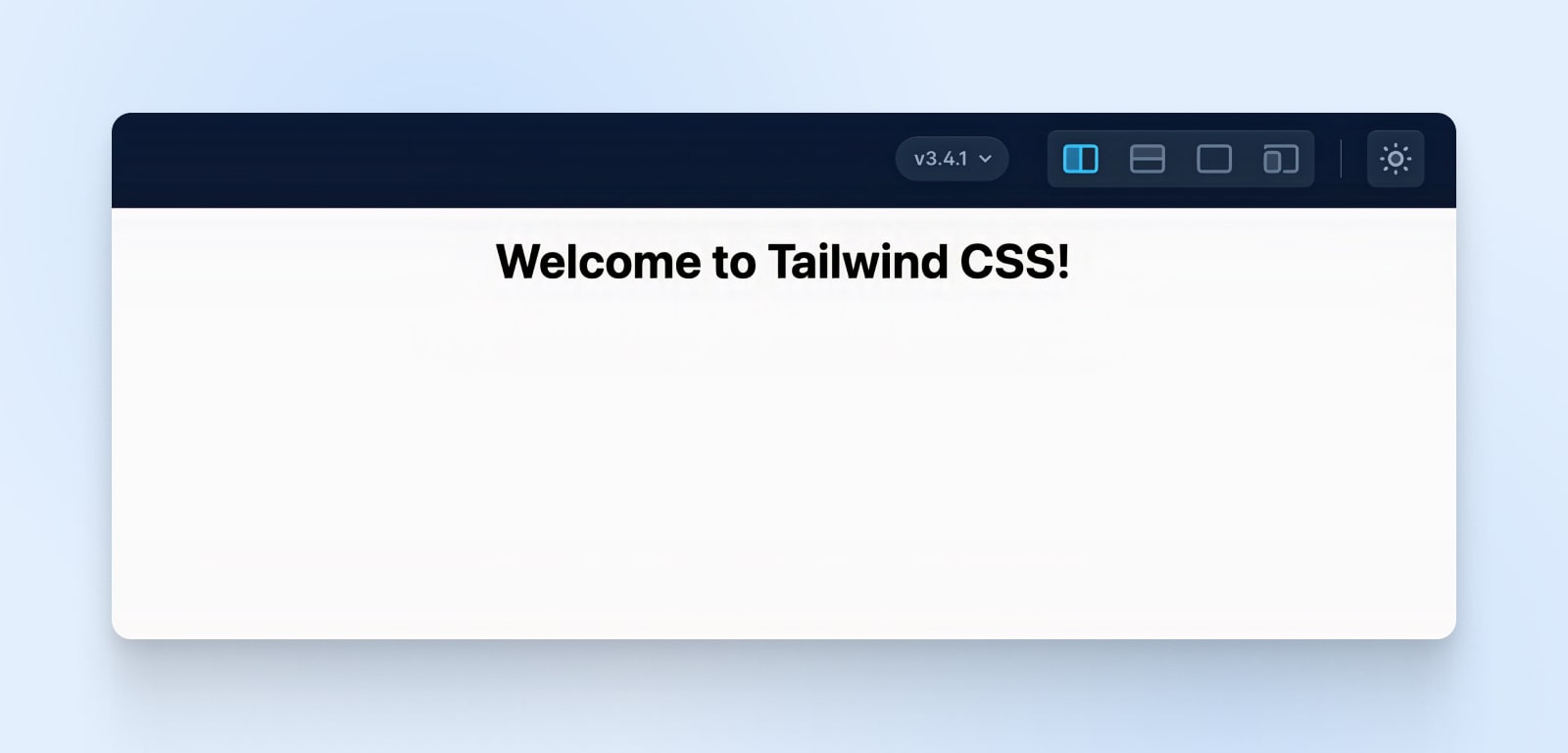 "Welcome to Tailwind CSS!" encabezado en negrita.
