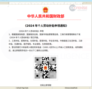 Credential Phishing email with an embedded QR code inner (Source - COFENSE)