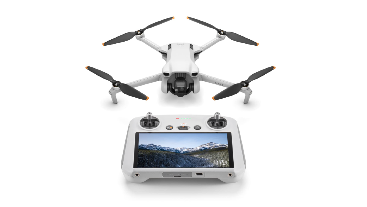 DJI Mini 3 drone with controller.