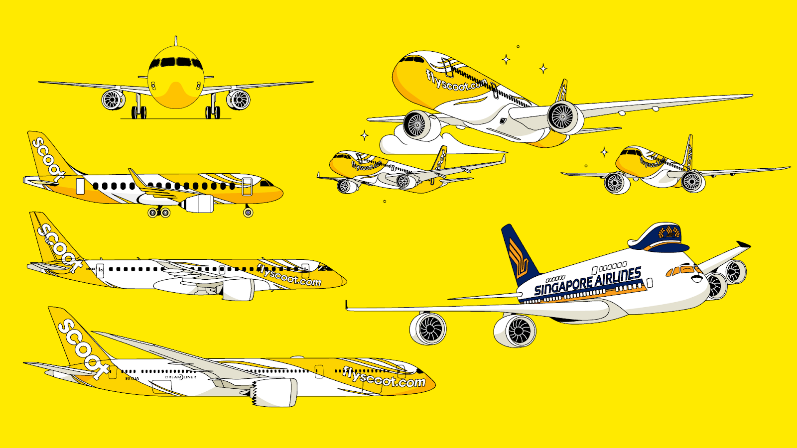 Artifact from the Scoot Airlines Illustration Showcase article on Abduzeedo