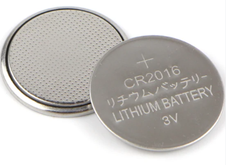 PANASONIC BATTERIES CR1616 Battery, 3 V, Coin Cell, Lithium, 50 mAh, Flat  Top, 16 mm