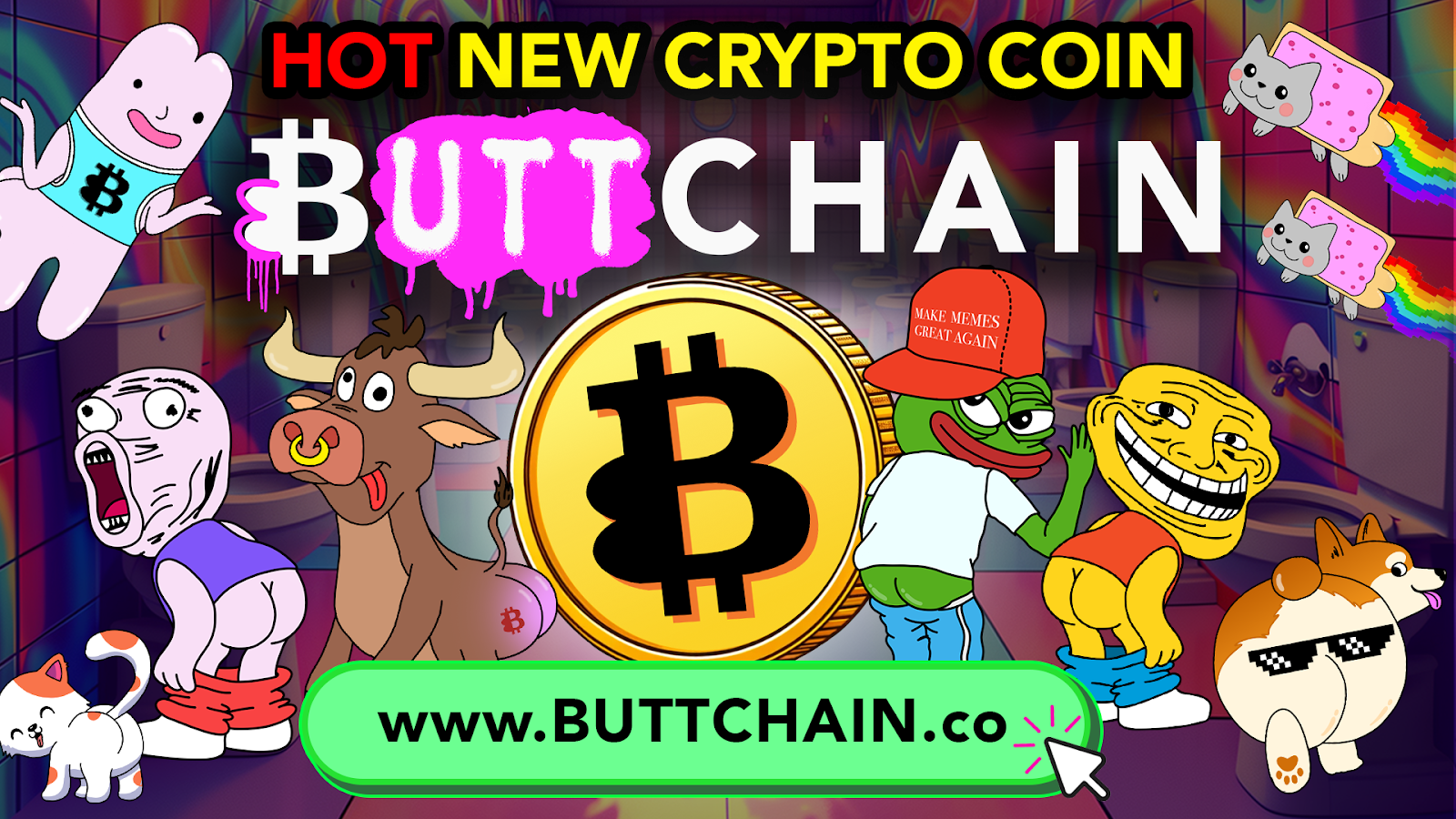 ButtChain Best Next Big Meme Coin Crypto Token Buy Now