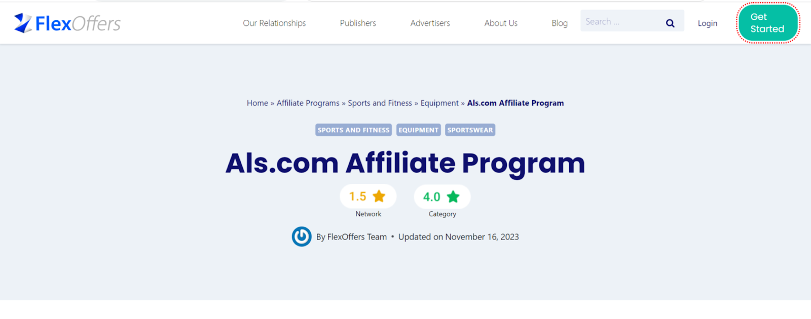 al's sporting goods affiliate program home page