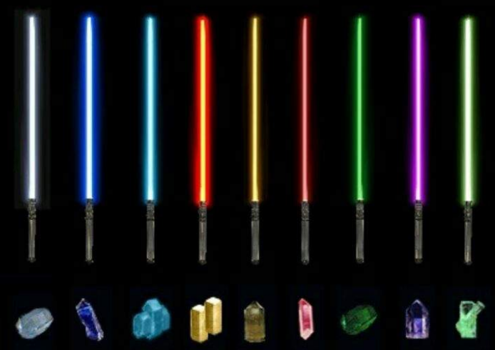 Different colors of lightsabers