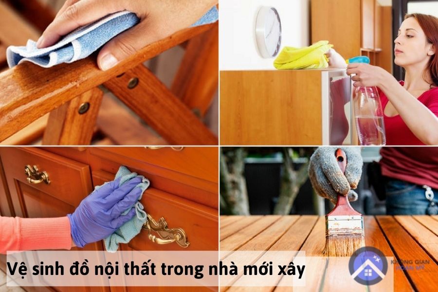 Vệ sinh đồ nội thất trong nhà mới xây xong