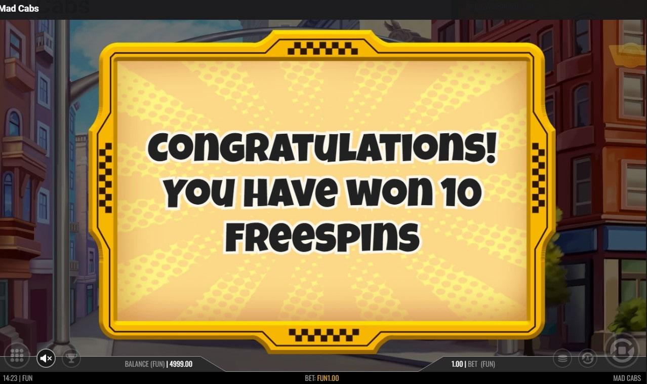 Mad Cabs free spins