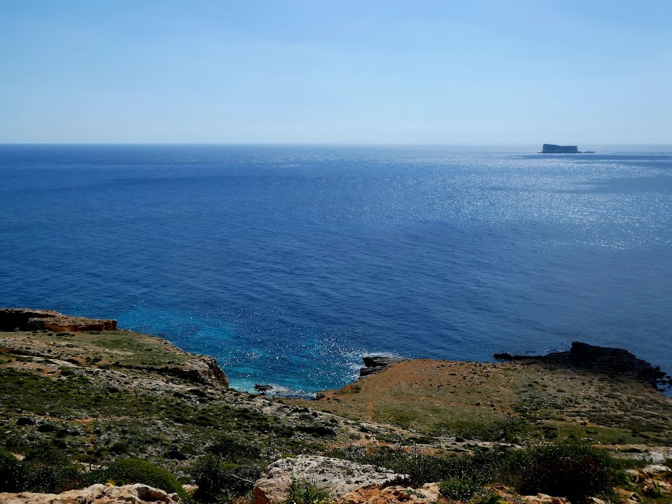 A picture of the Maltese coastline at Ħaġar Qim.