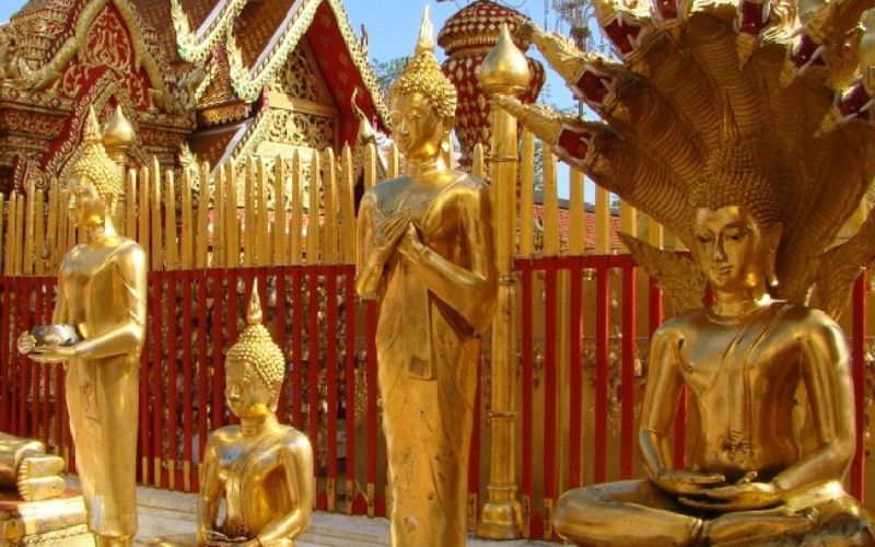 Những bức tượng Phật tại chùa
