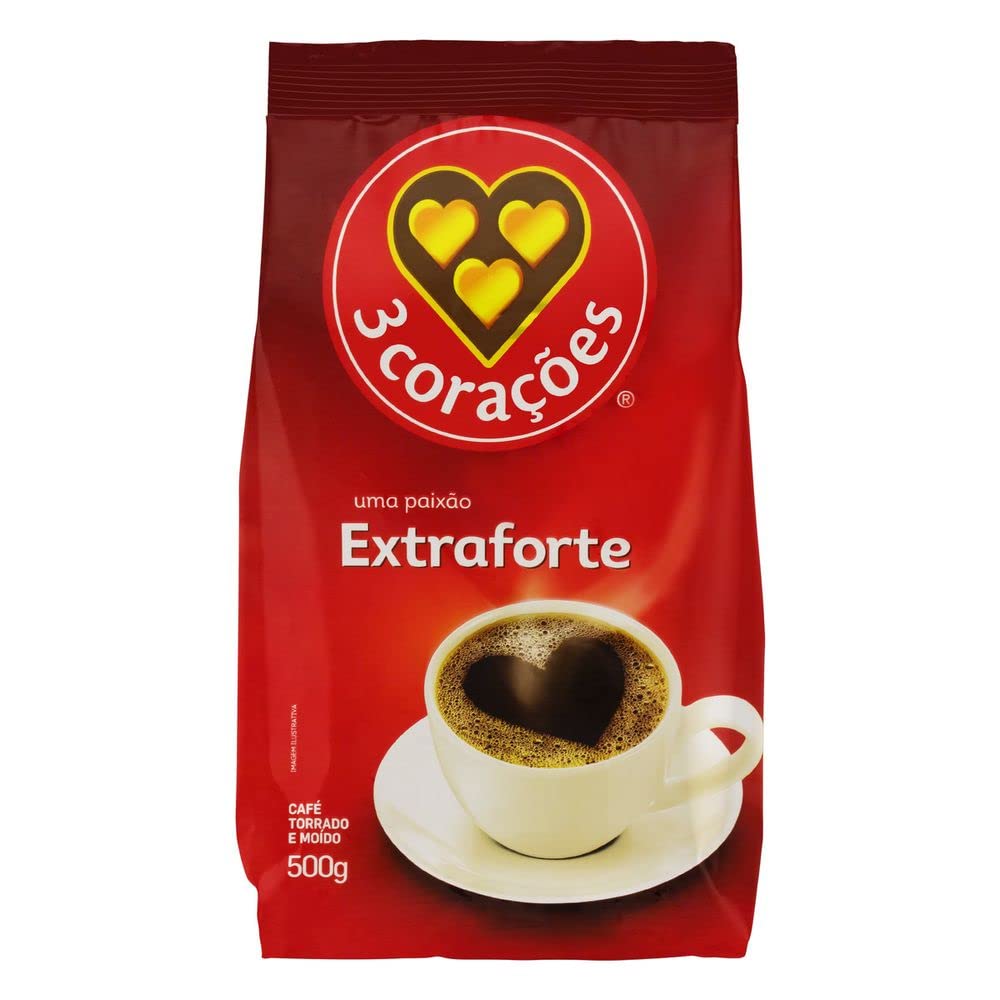 3 Corações Café Torrado E Moído Extra Forte Pacote 500G