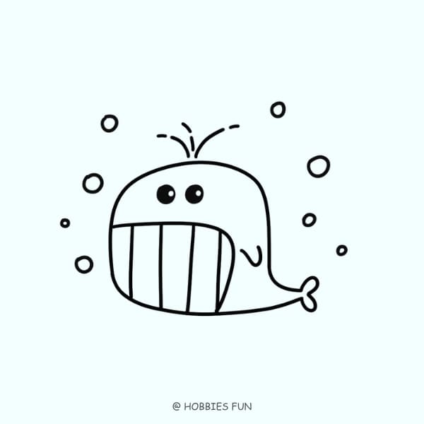 drawing of a whale, Smiley Whale