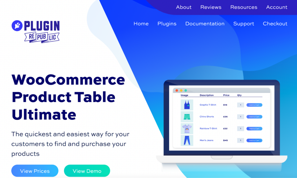 customizing woocommerce shop page with WooCommerce Product Table Ultimate