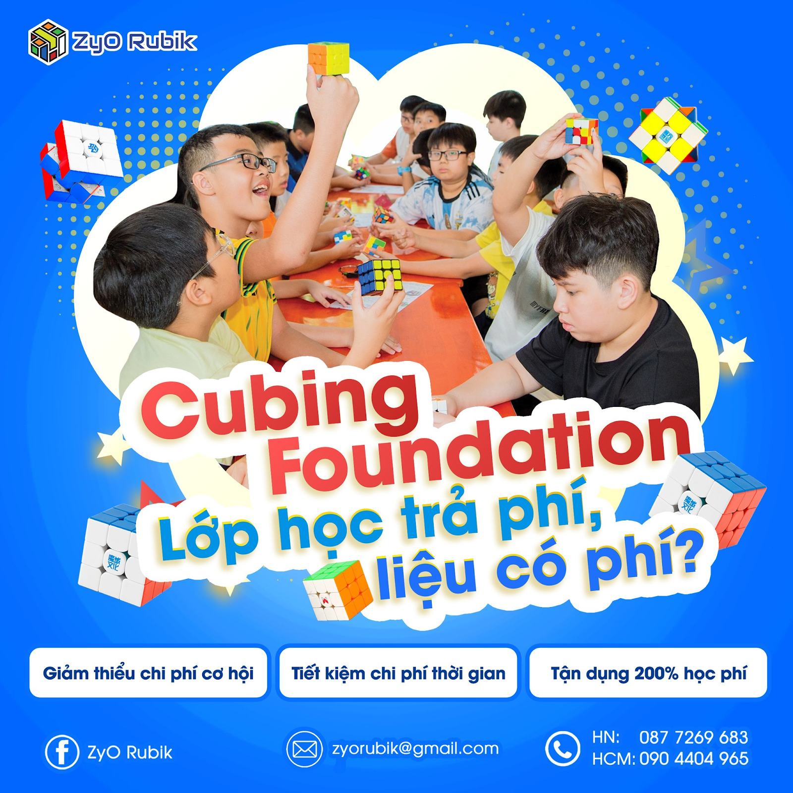 Lớp học Rubik Cubing Foundation - Tiết kiệm chi phí, nâng cao kỹ năng