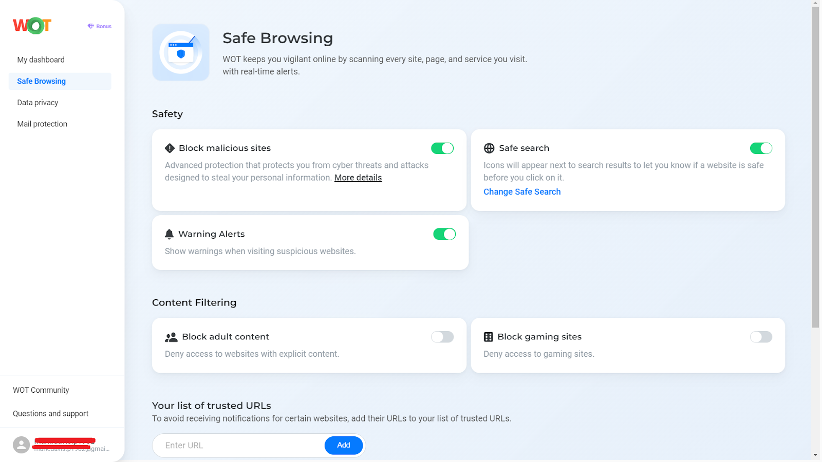 safe browsing tool with WOT Chrome Extension