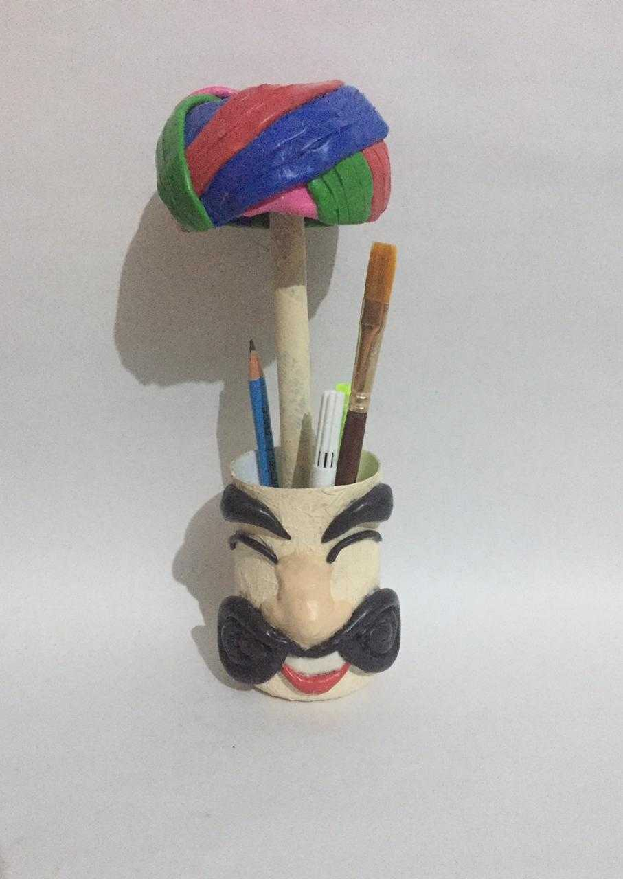 Easy to Make Pen Holder with Clay Art Activity
