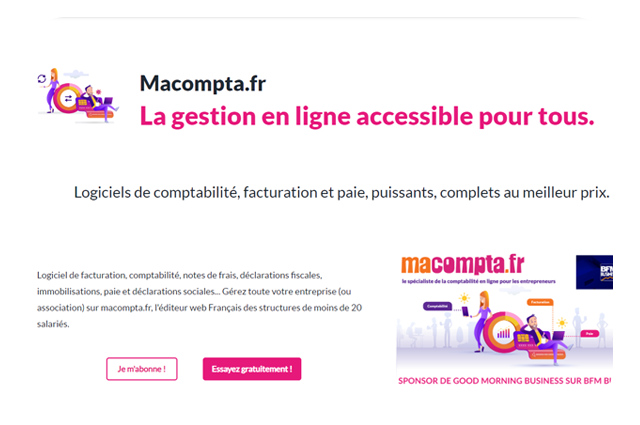 Capture d'écran logiciel comptabilité MaCompta