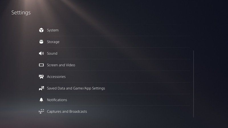 Navigate to PS5 Home, click the Settings icon, and go to Accessories