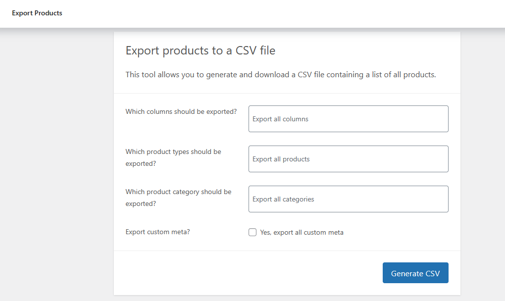 Export WooCommerce Products with Images