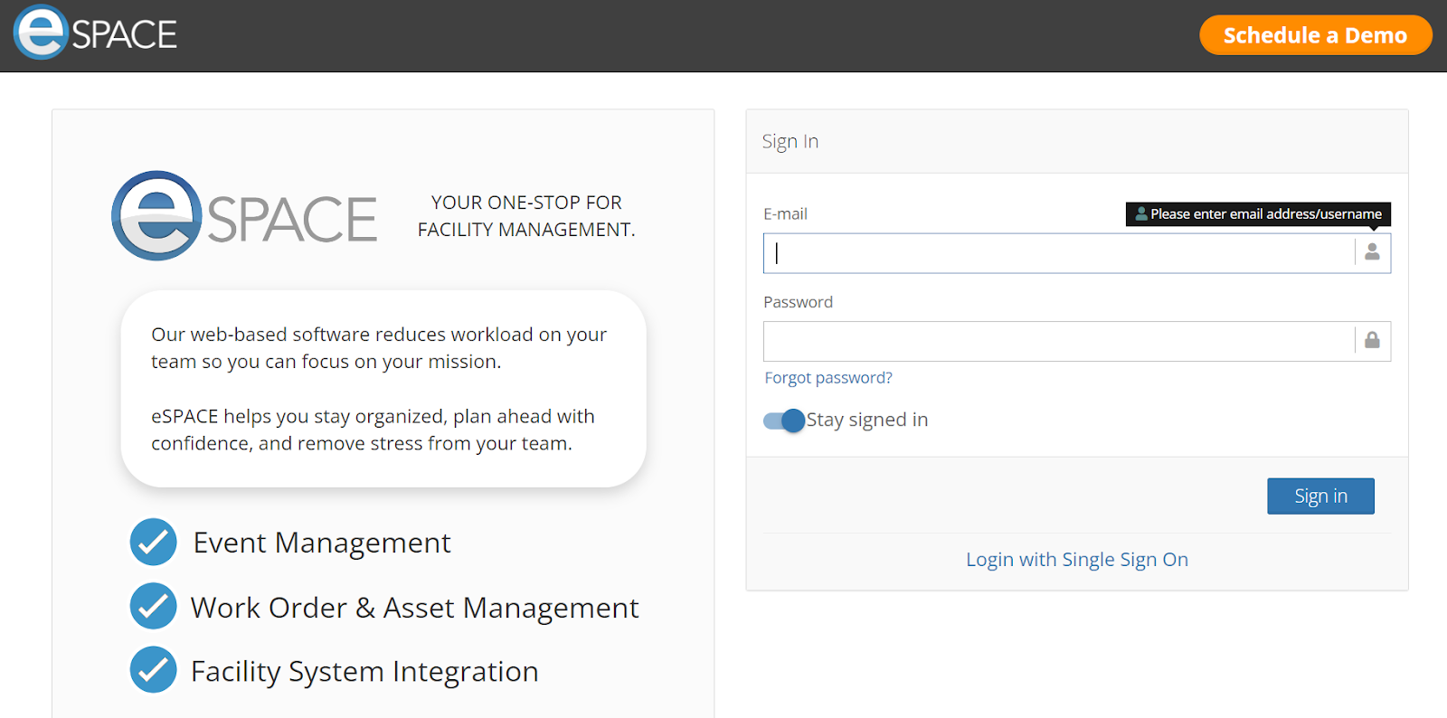 eSPACE outlines its product offerings for facility management