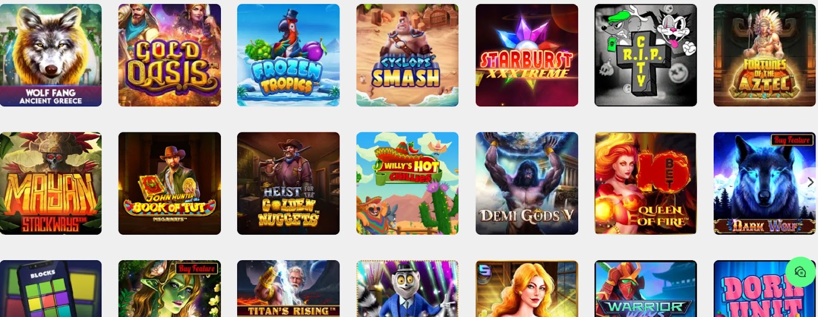 Catálogo de juegos en el casino en línea 10bet