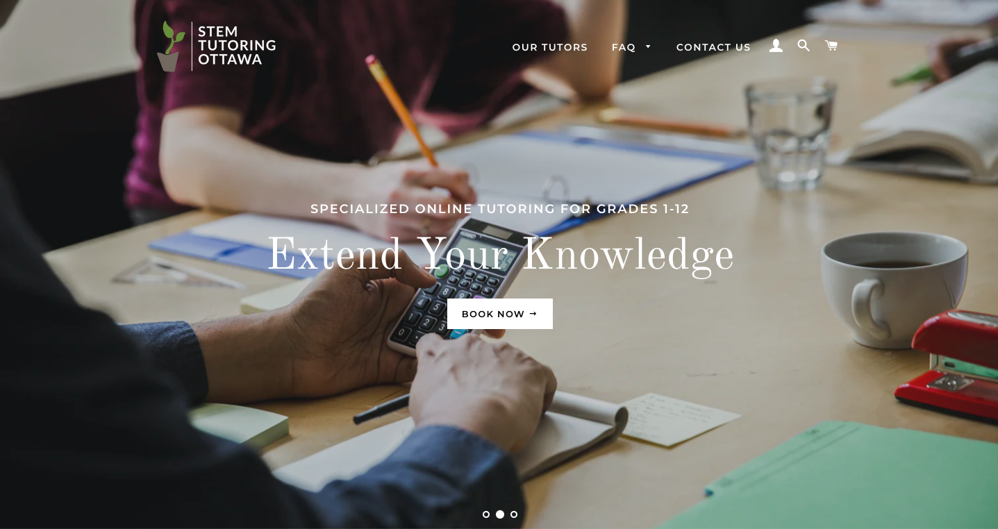 STEM Tutoring Ottawa tutoring business website examples