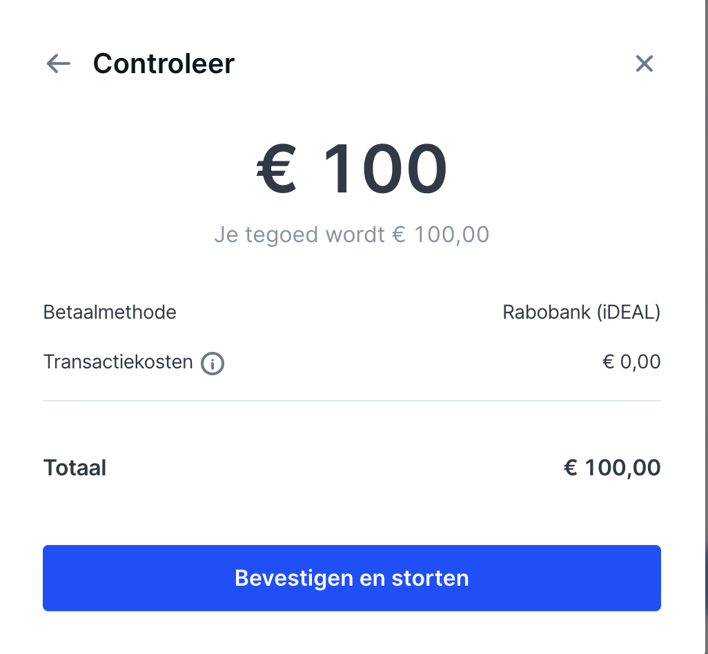 Geld storten controleren 