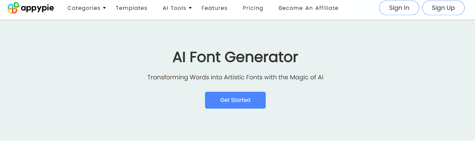 Appy Pie's AI Font Generator