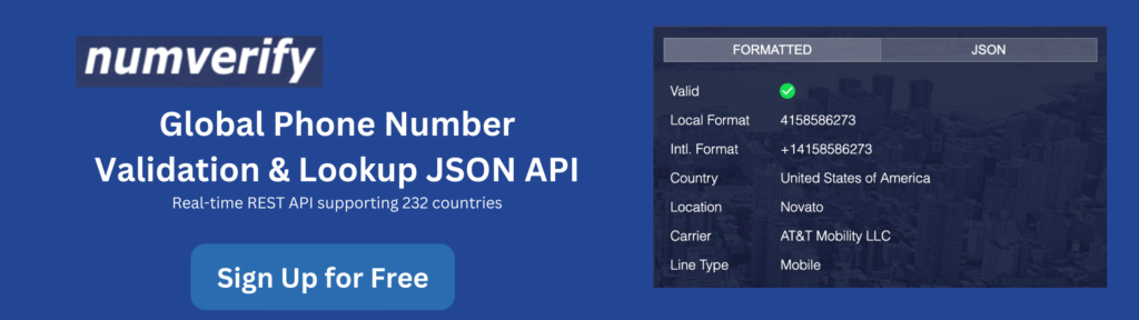 Numverify phone carrier lookup tool and phone validation API