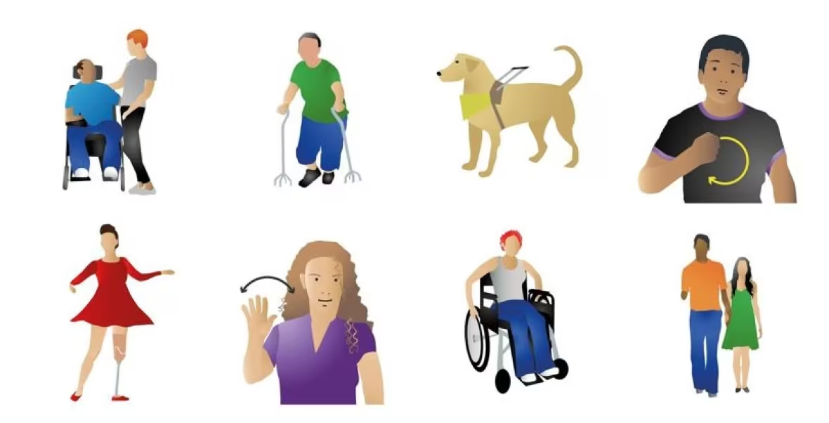 Scope emoji icons representing people with disabilitie