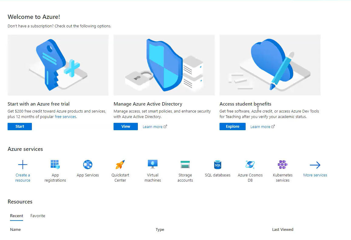 Azure Homepage
