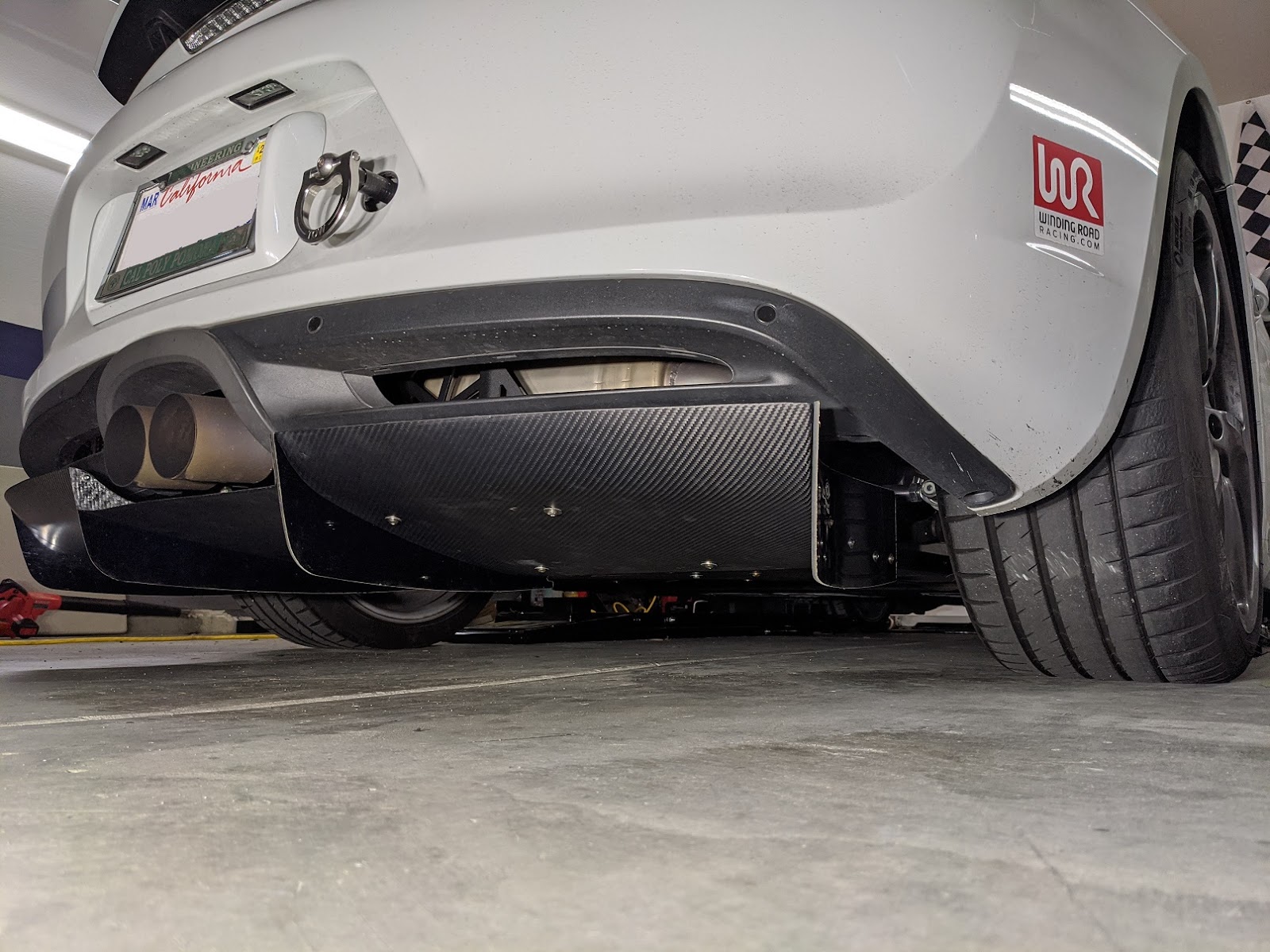 Porsche Cayman GT4 with aftermarket rear diffuser