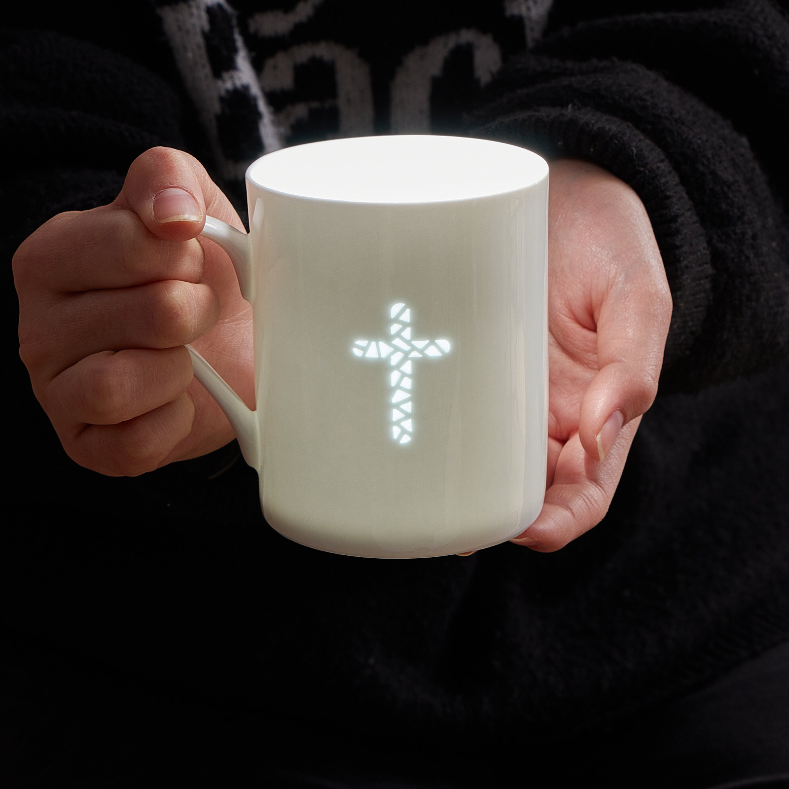 Coffee Mug with Translucent Cross