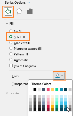 Column Chart with Multiple Series fill color