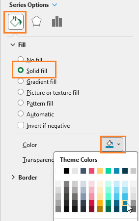 Column Chart with Multiple Series series fill  color