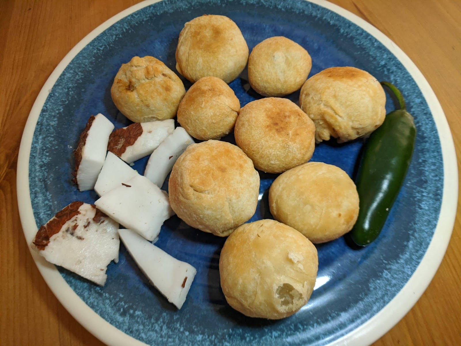 Gulha along with a jalapeno and coconut flesh. Photo Credit: Dinner By Dennis via Google Images