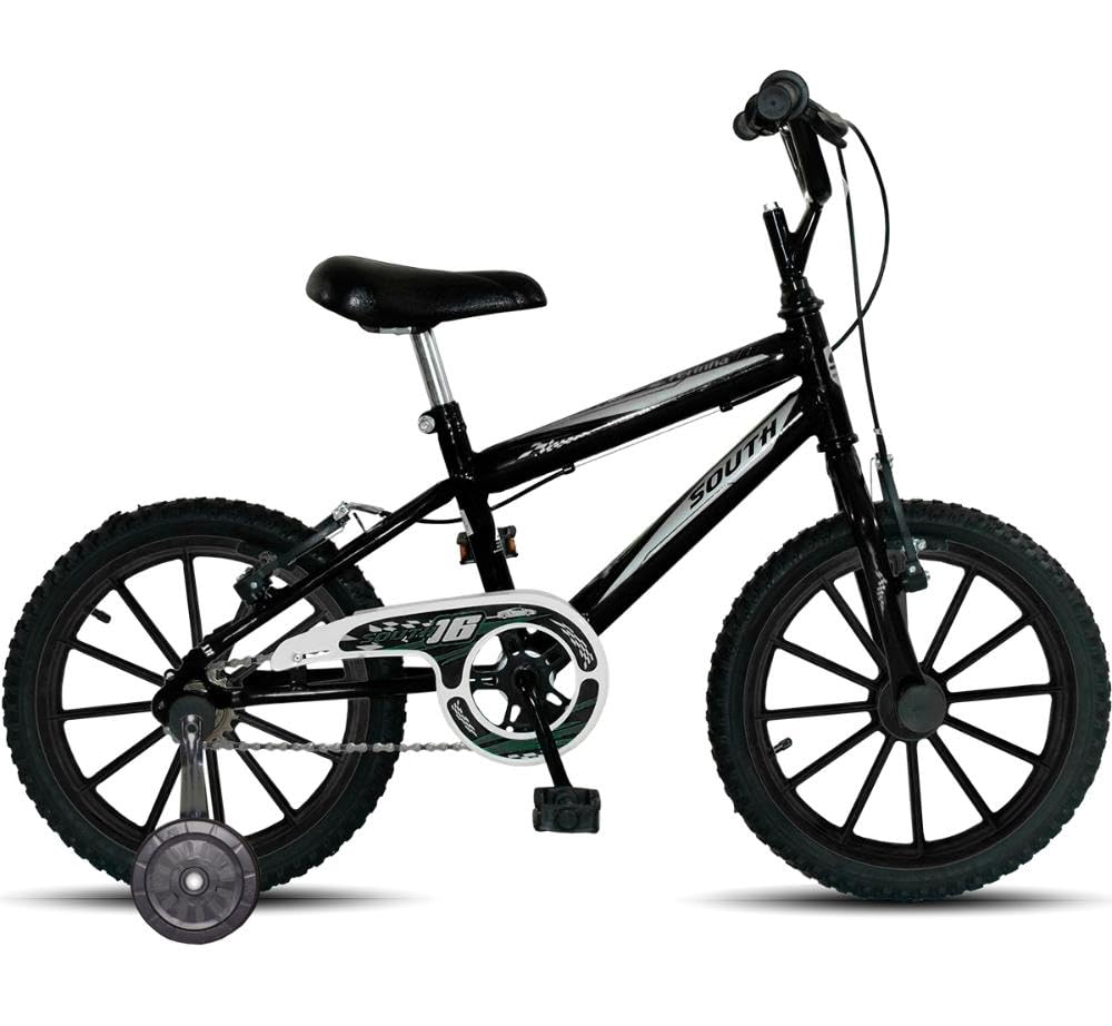 Bicicleta Aro 16 Infantil South Ferinha para Meninos - Preto