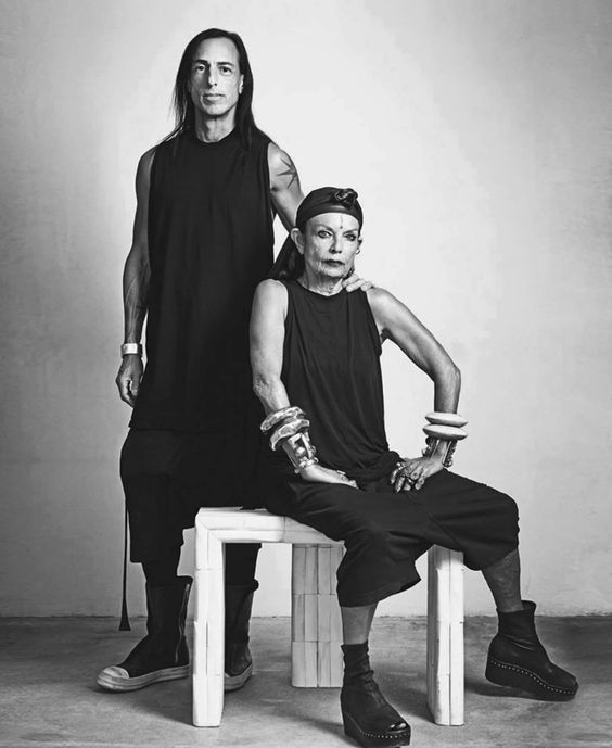 Picture of Rick Owens posing with his gorgeous wife