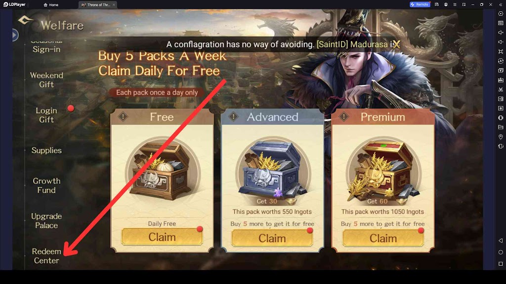 Redeeming Steps of Throne of Three Kingdoms Codes