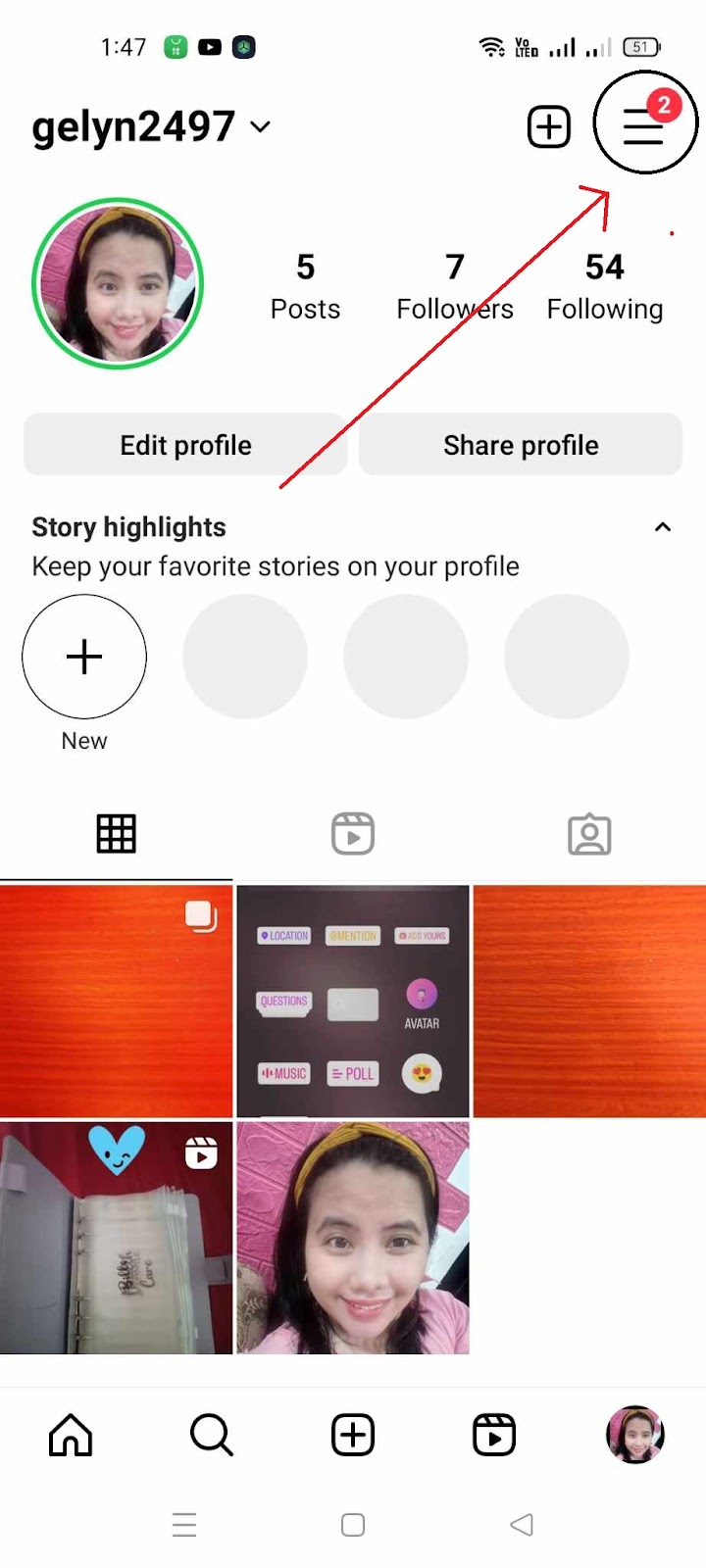 What does Green Circle in Instagram Story Mean - Menu