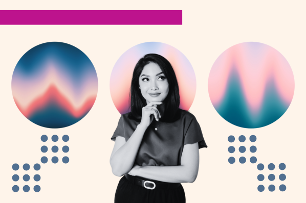 woman considers using gradients in her web design