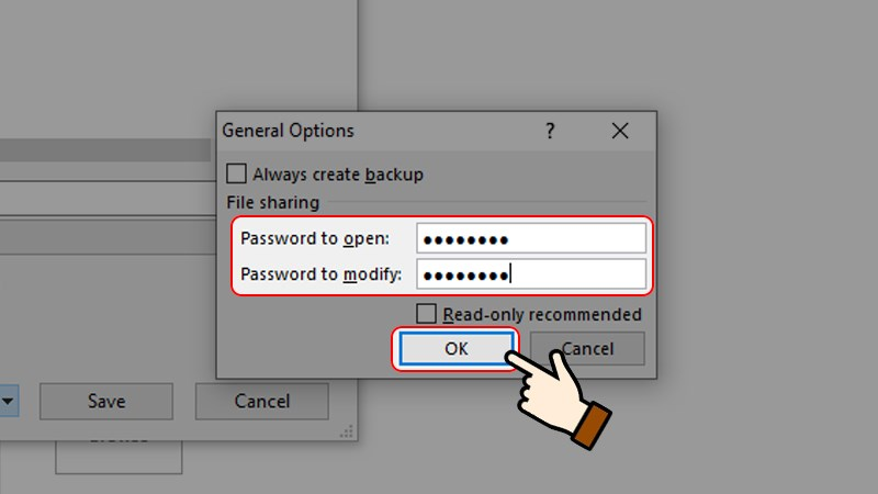 Đặt mật khẩu mở file Excel
