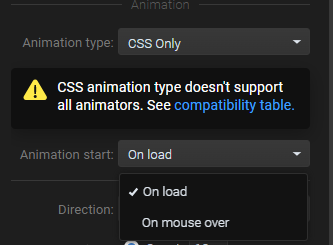 Options for CSS Only export in SVGator