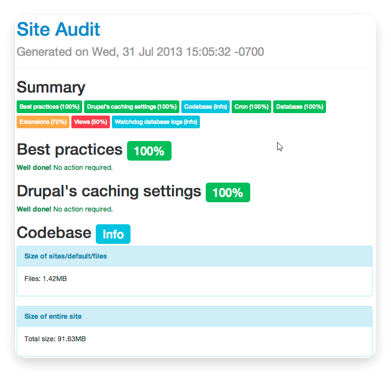 Drupal Site Audit