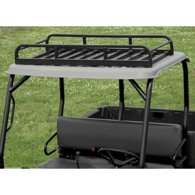 A Yamaha Viking roof rack, installed on a UTV parked in a grassy field.