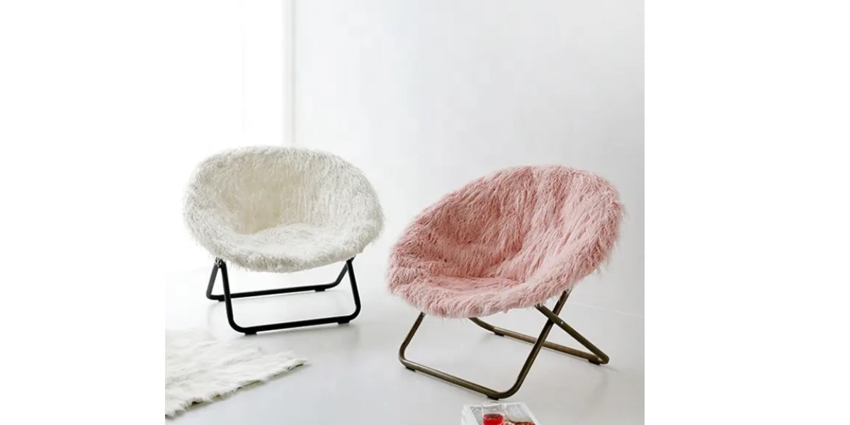 White and pink Moon saucer chairs