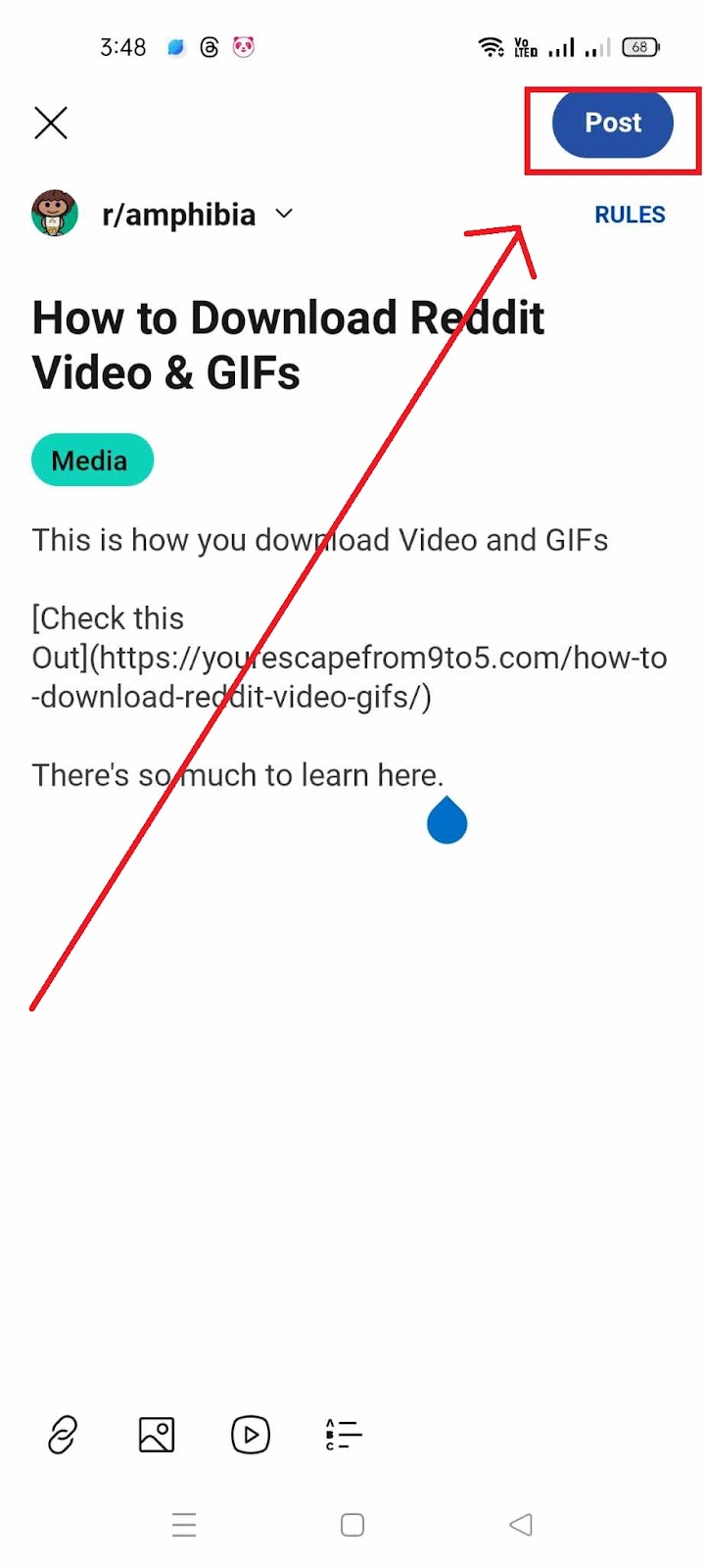 How to Add Links into Reddit Post and Comments - Click Post to Finish