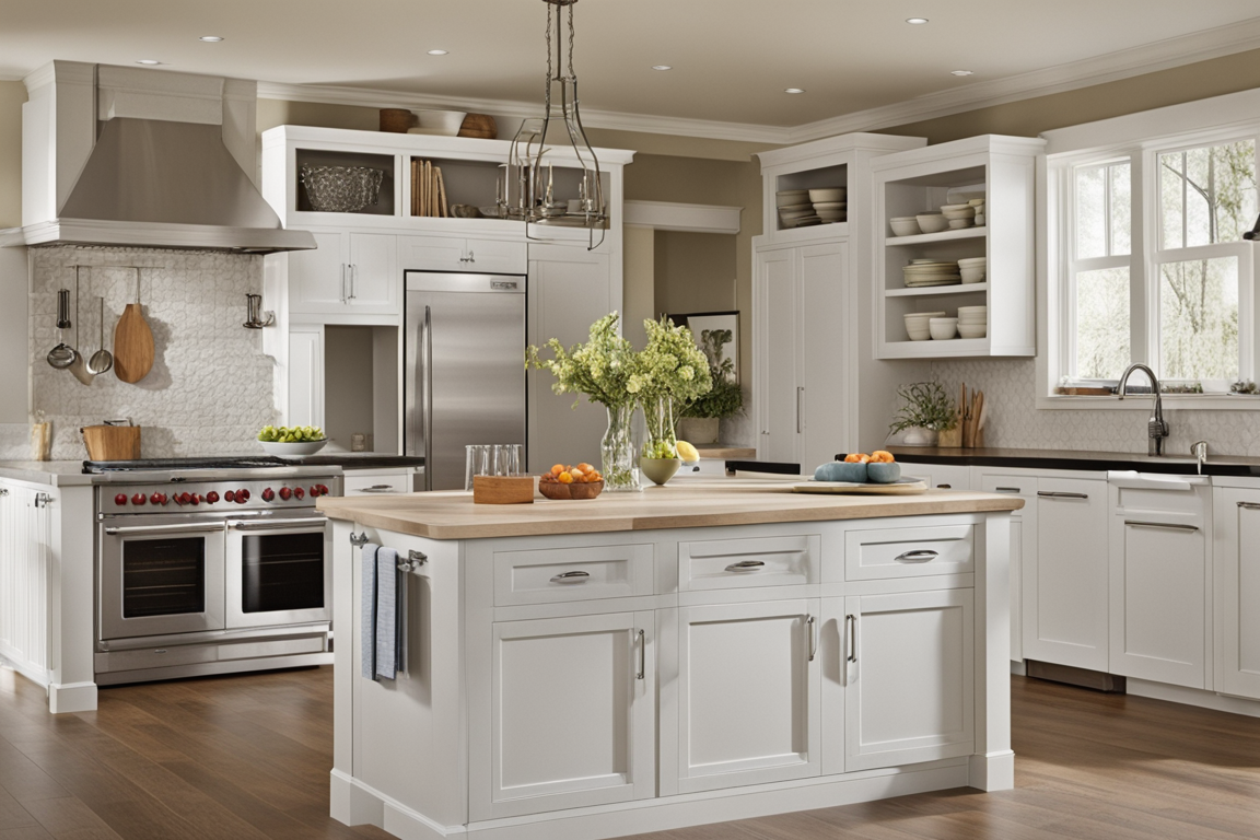 Spacious kitchen island with built-in storage and seating