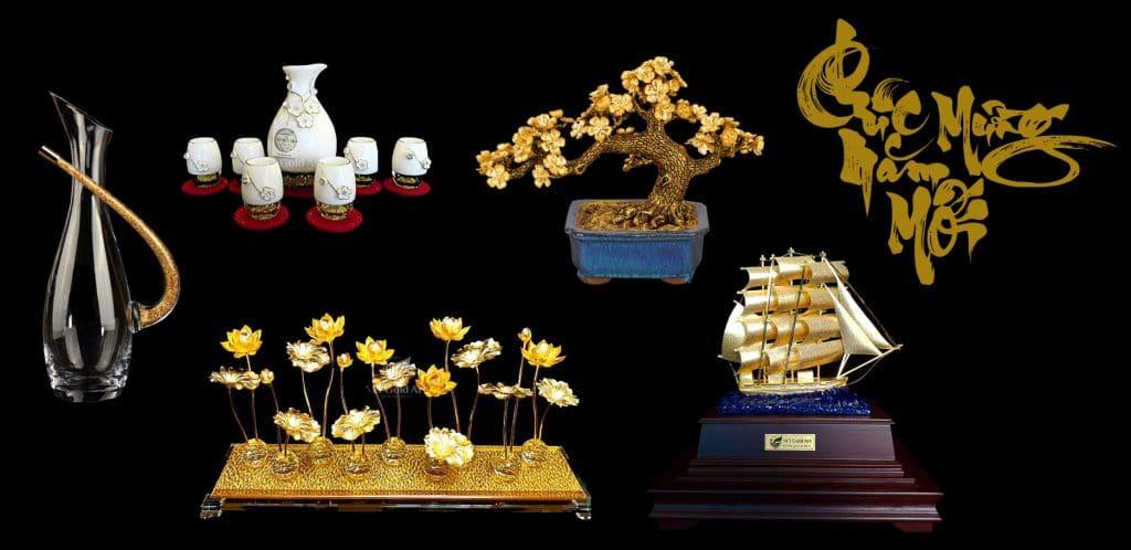 Quà tặng vàng cao cấp cho doanh nghiệp, quà mạ dát vàng - MT Gold Art