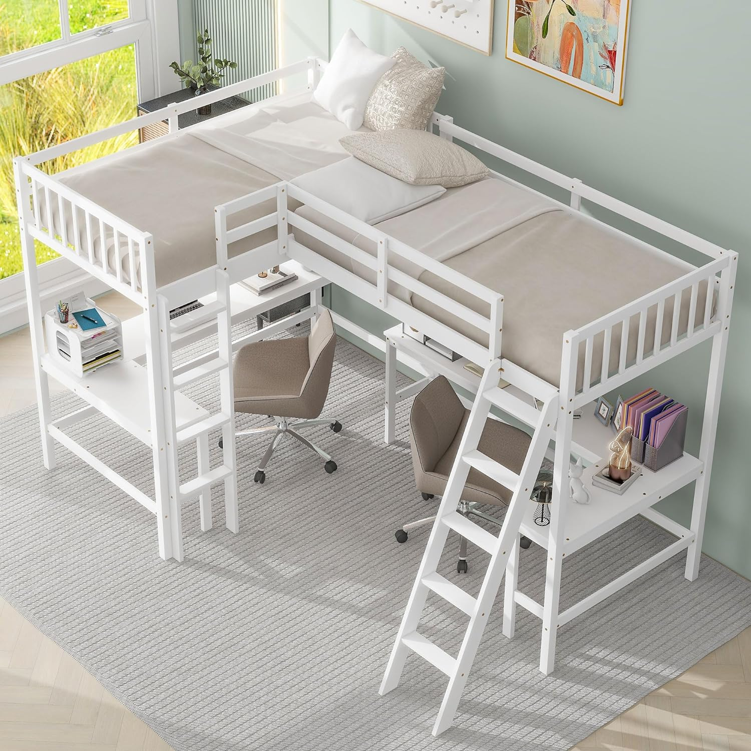 L Şeklinde Loft Yatak