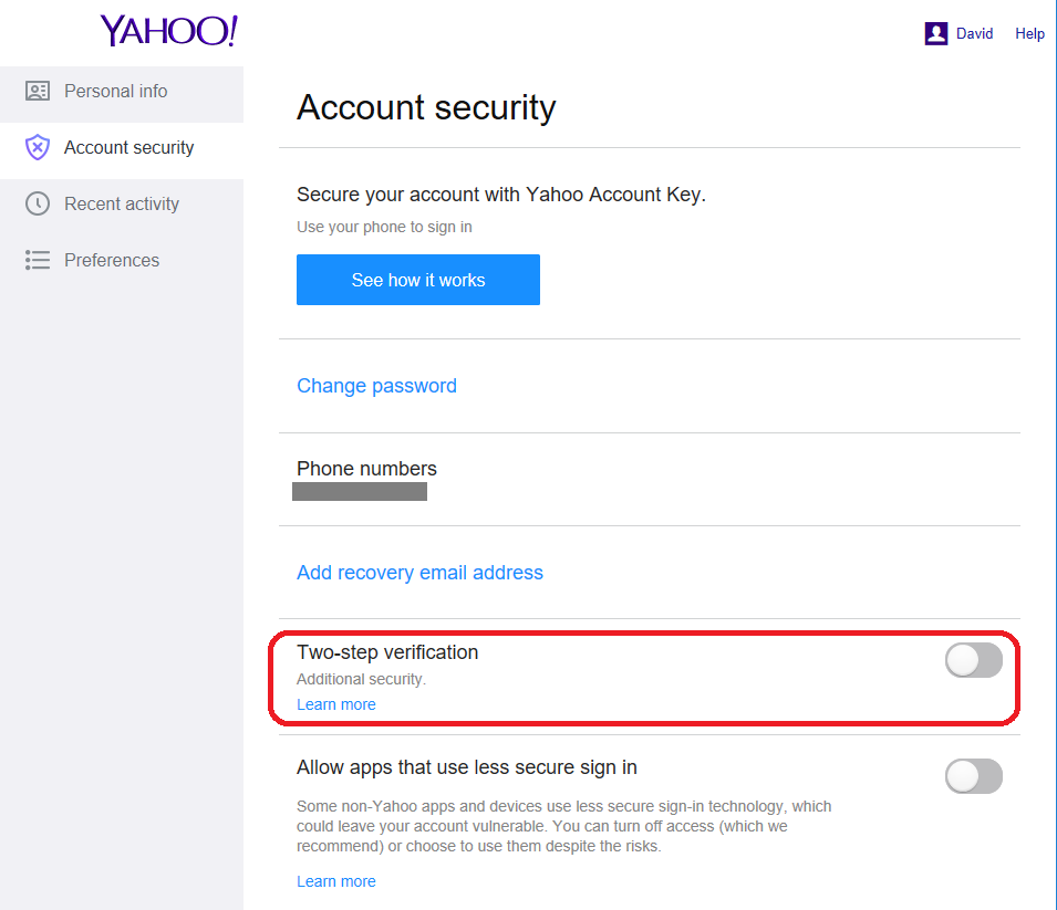 Step 1: Enable Two-Step Verification on Your Yahoo Account