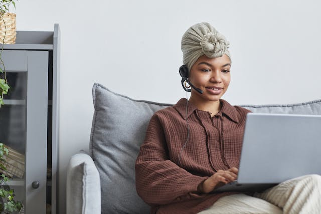 A person working on a laptop